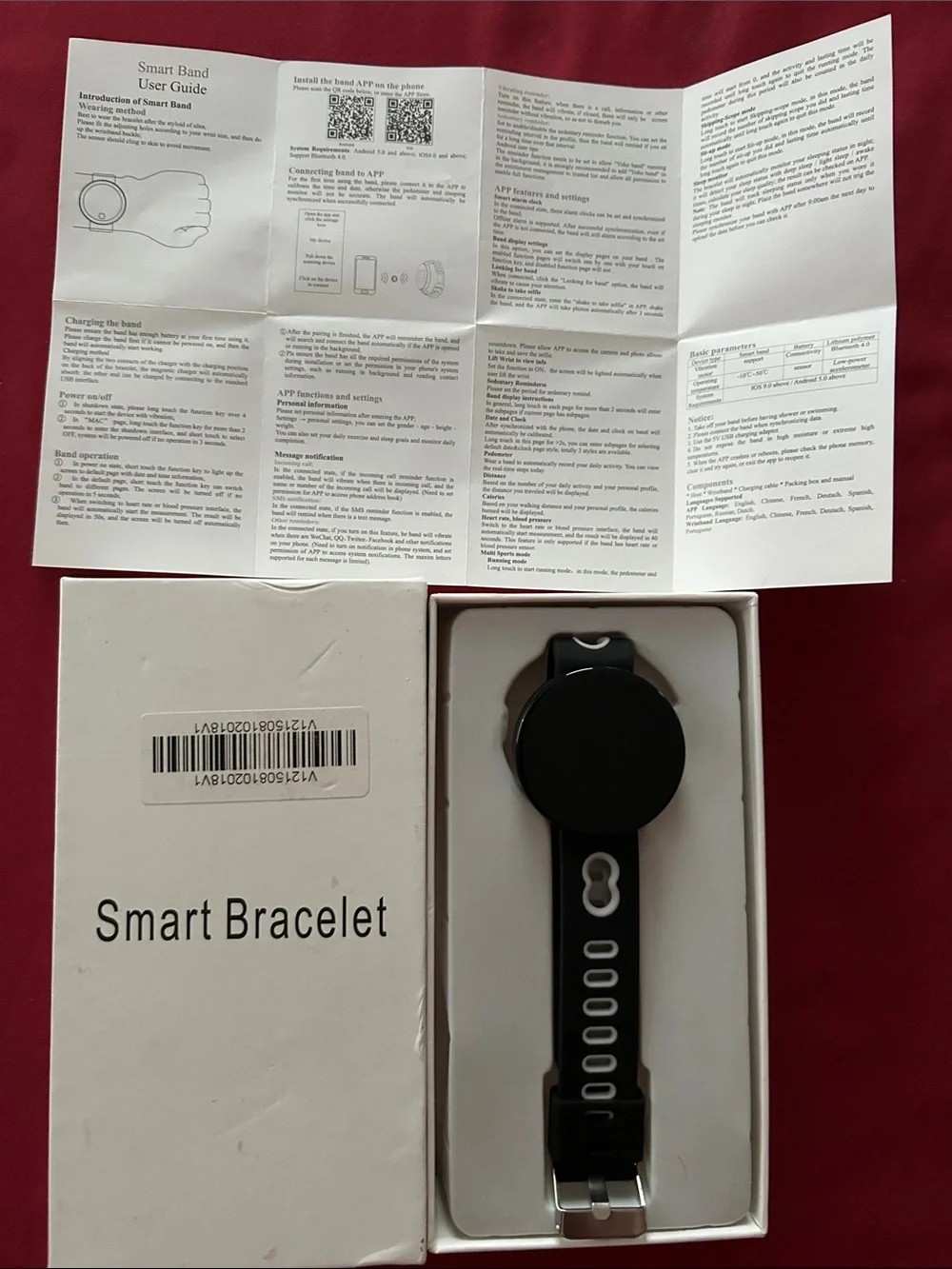 Black Smart Bracelet Fitness Tracker by